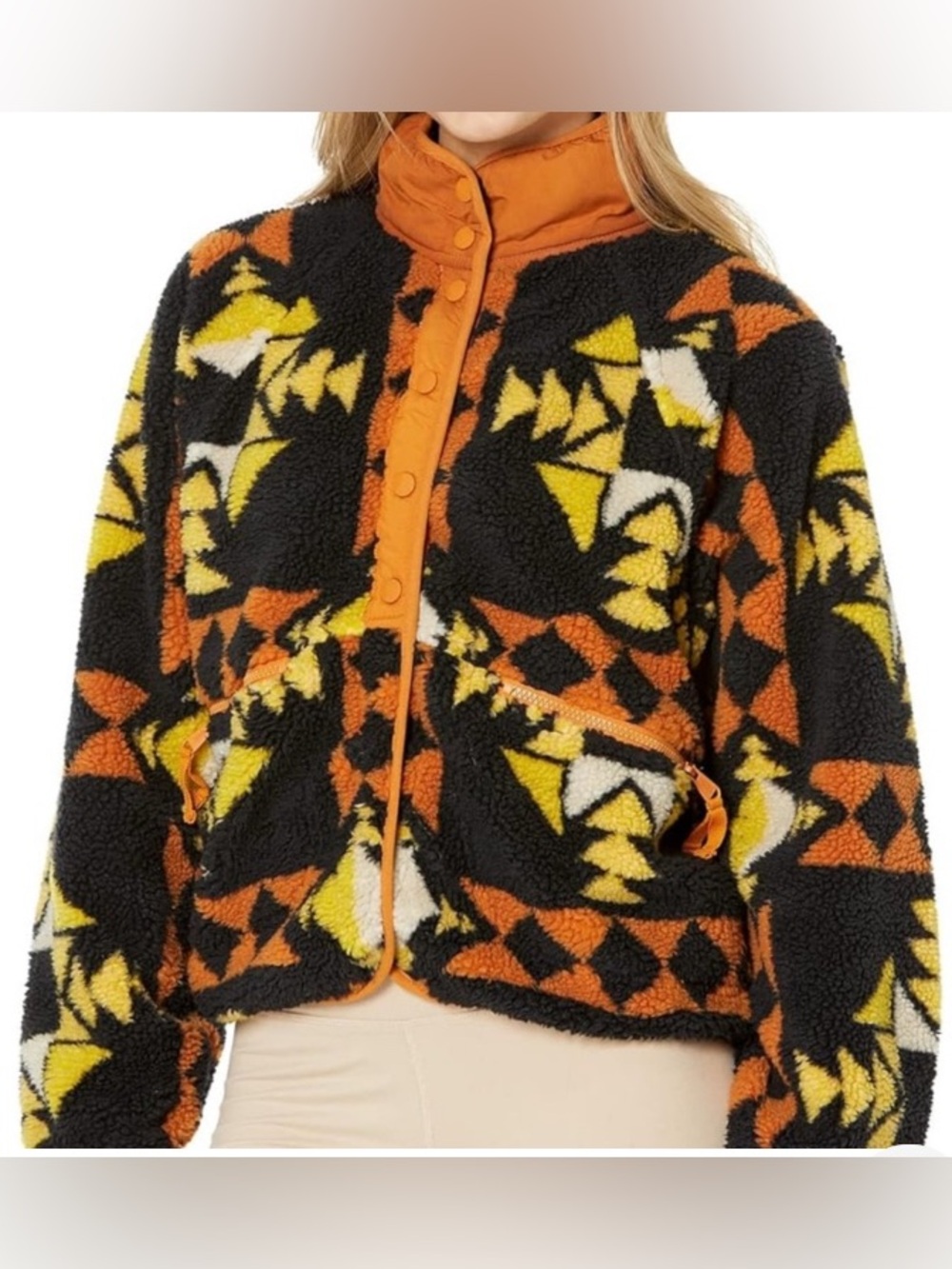 Free People FP Movement - NEW - Hit The Slopes Printed Fleece Jacket